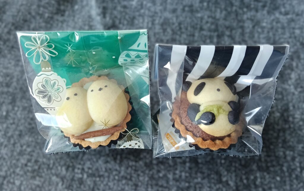 焼喜菓子kokekaのミニタルト画像(シマエナガ、パンダ)